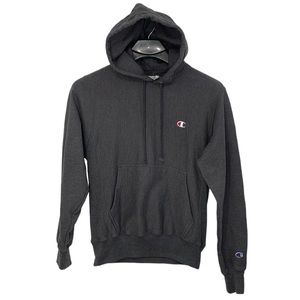 Champion Reverse‎ Weave men’s Small dark grey hoodie sweatshirt.  EUC